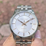  Shop Authentic Calvin Klein Infinity Silver Dial Silver Steel Strap Watch for Men - K5S34B46 - Luxxuri