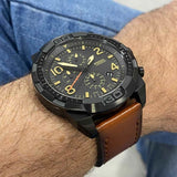  Shop Authentic Fossil Bronson Black Dial Brown Leather Strap Watch for Men - FS5714 - Luxxuri