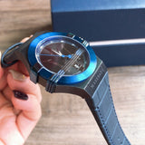  Shop Authentic Maserati Potenza Black Dial 42mm Blue Leather Strap Watch For Men - R8851108007 - Luxxuri