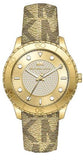  Shop Authentic Michael Kors Runway Three Hand Quartz Gold Dial Brown Leather Strap Watch For Women - MK6999 - Luxxuri