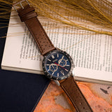  Shop Authentic Hugo Boss Allure Blue Dial Brown Leather Strap Watch for Men - 1513921 - Luxxuri