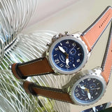  Shop Authentic Fossil Bowman Chronograph Blue Dial Brown Leather Strap Watch for Men - FS5602 - Luxxuri