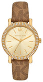  Shop Authentic Michael Kors Quartz Gold Dial Brown Leather Strap Watch For Women - MKO1026 - Luxxuri