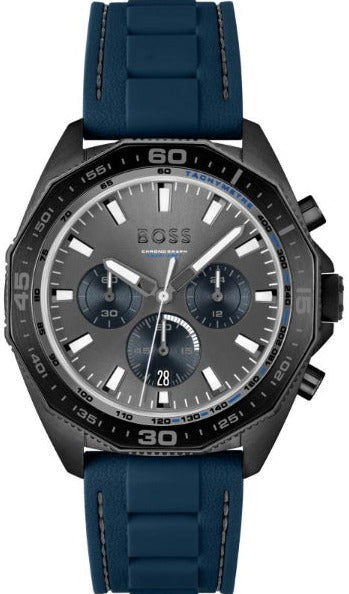 Shop Authentic Hugo Boss Energy Chronograph Grey Dial Green Rubber Strap Watch For Men - 1513972 - Luxxuri