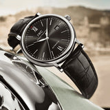  Shop Authentic IWC Portofino Automatic Black Dial Black Leather Strap Watch for Men - IW356502 - Luxxuri