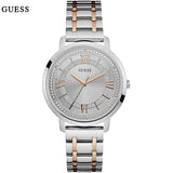  Shop Authentic Guess Montauk Silver Dial Two Tone Steel Strap Watch For Women - W0933L6 - Luxxuri