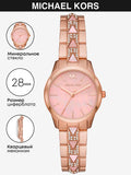  Shop Authentic Michael Kors Runway Mother of Pearl Dial Rose Gold Steel Strap Watch For Women - MK6856 - Luxxuri