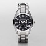  Shop Authentic Emporio Armani Valente Chronograph Black Dial Silver Stainless Steel Watch For Men - AR0673 - Luxxuri