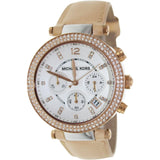  Shop Authentic Michael Kors Parker Chronograph White Dial Tan Leather Strap Watch for Women - MK5633 - Luxxuri