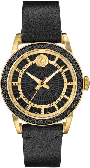  Shop Authentic Versace Code Quartz Black Dial Black Leather Strap Watch For Men - VEPO00320 - Luxxuri