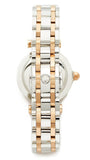 Tory Burch Classic T White Dial Two Tone Steel Strap Watch for Women - TBW9011