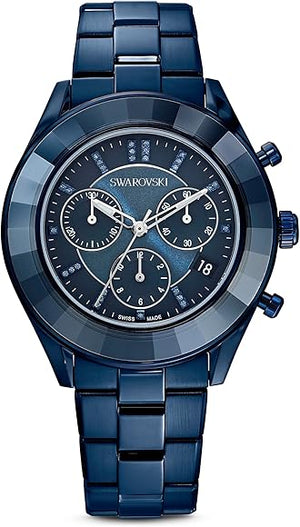  Shop Authentic Swarovski Octea Lux Sport Chronograph Blue Dial Blue Steel Strap Watch for Women - 5610475 - Luxxuri