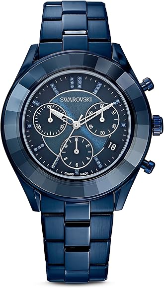  Shop Authentic Swarovski Octea Lux Sport Chronograph Blue Dial Blue Steel Strap Watch for Women - 5610475 - Luxxuri