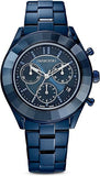 Swarovski Octea Lux Sport Chronograph Blue Dial Blue Steel Strap Watch for Women - 5610475