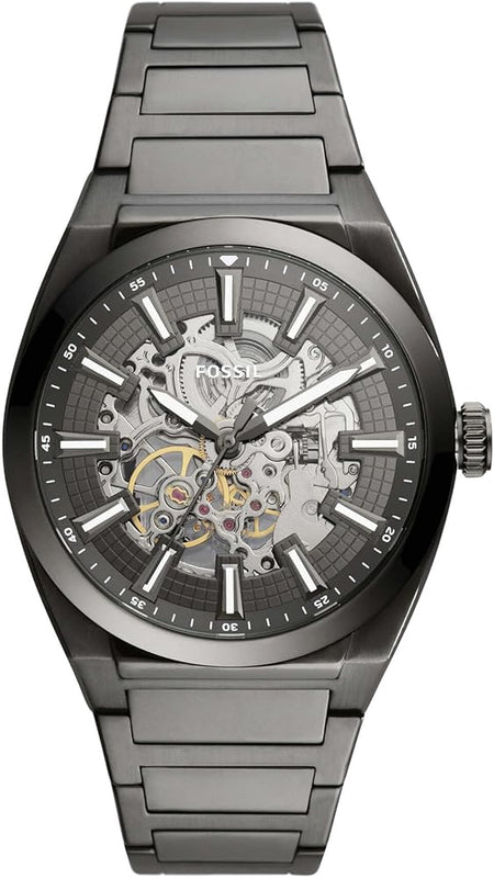  Shop Authentic Fossil Everett Automatic Skeleton Grey Dial Grey Steel Strap Watch for Men - ME3206 - Luxxuri