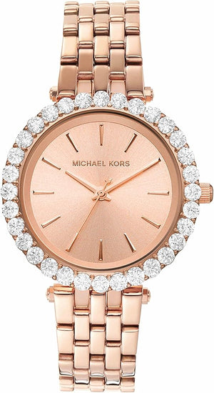  Shop Authentic Michael Kors Darci Quartz Rose Gold Dial Rose Gold Steel Strap Watch For Women - MK4514 - Luxxuri
