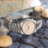  Shop Authentic Citizen Tsuyosa Automatic Oatmeal White Dial Silver Steel Strap Watch For Men - NJ0151-88W - Luxxuri