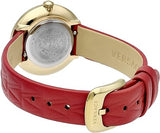  Shop Authentic Versace Virtus Mini Quartz Gold Dial Red Leather Strap Watch For Women - VET300521 - Luxxuri