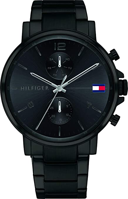  Shop Authentic Tommy Hilfiger Daniel Black Dial Black Steel Strap Watch for Men - 1710414 - Luxxuri