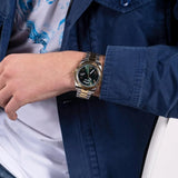  Shop Authentic Guess Connoisseur Quartz Blue Dial Two Tone Steel Strap Watch For Men - GW0265G12 - Luxxuri