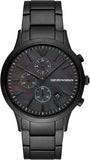  Shop Authentic Emporio Armani Renato Chronograph Mother of Pearl Black Dial Black Steel Strap Watch For Men - AR11275 - Luxxuri
