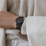  Shop Authentic Daniel Wellington Iconic Link Ceramic Black Dial Black Steel Strap Watch For Women - DW00100414 - Luxxuri