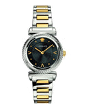  Shop Authentic Versace V-Motif Black Dial Two Tone Steel Strap Watch for Women - VERE00518 - Luxxuri