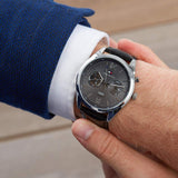  Shop Authentic Tommy Hilfiger Deacan Grey Dial Black Leather Strap Watch for Men - 1791548 - Luxxuri