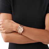  Shop Authentic Michael Kors Ritz Chronograph Rose Gold Dial Rose Gold Steel Strap Watch for Women - MK6357 - Luxxuri
