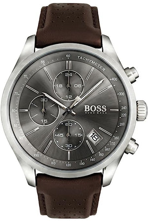  Shop Authentic Hugo Boss Skymaster Grey Dial Brown Leather Strap Watch for Men - 1513787 - Luxxuri