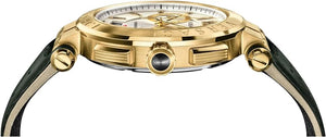  Shop Authentic Versace Aion Chronograph White Dial Green Leather Strap Watch for Men - VBR020017 - Luxxuri