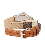  Shop Authentic Burberry Utilitarian White Dial Multicolor Leather Strap Watch for Women - BU7849 - Luxxuri
