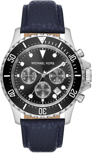  Shop Authentic Michael Kors Everest Chronograph Black Dial Blue Leather Strap Watch For Men - MK9091 - Luxxuri