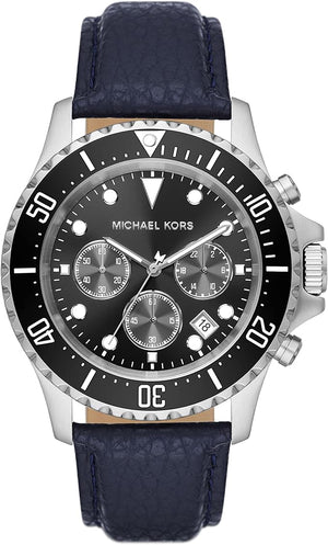  Shop Authentic Michael Kors Everest Chronograph Black Dial Blue Leather Strap Watch For Men - MK9091 - Luxxuri