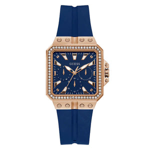  Shop Authentic Guess Libra Crystals Blue Dial Blue Silicone Strap Watch For Women - GW0618L2 - Luxxuri