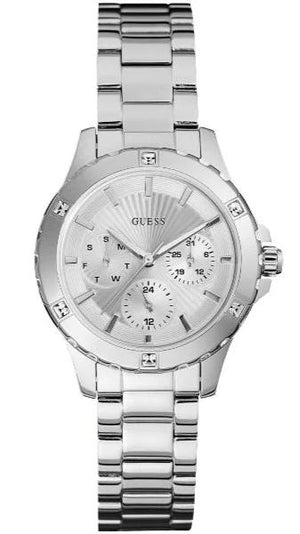  Shop Authentic Guess Mist Quartz Silver Dial Silver Steel Strap Watch For Women - W0443L1 - Luxxuri
