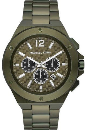  Shop Authentic Michael Kors Lennox Chronograph Green Dial Green Steel Strap Watch For Men - MK9103 - Luxxuri