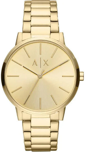  Shop Authentic Armani Exchange Cayde Analog Gold Dial Gold Steel Strap Watch For Men - AX2707 - Luxxuri
