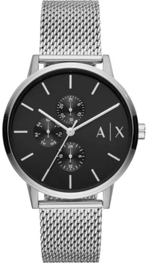  Shop Authentic Armani Exchange Cayde Chronograph Black Dial Silver Mesh Strap Watch For Men - AX2714 - Luxxuri