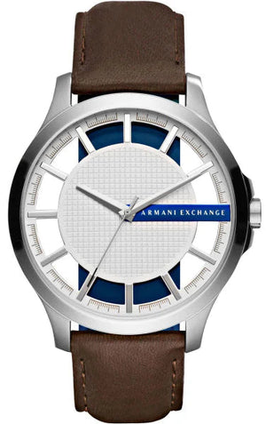  Shop Authentic Armani Exchange Hampton Chronograph White Dial Brown Leather Strap Watch For Men - AX2187 - Luxxuri