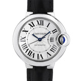  Shop Authentic Cartier Ballon Bleu De Cartier Silver Dial Black Leather Strap Watch for Women - WSBB0030 - Luxxuri
