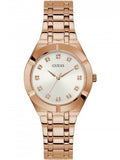  Shop Authentic Guess Crystalline Diamonds Silver Dial Rose Gold Steel Strap Watch for Women - GW0114L3 - Luxxuri