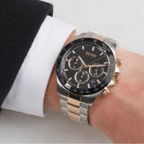  Shop Authentic Hugo Boss Here Chronograph Black Dial Two Tone Steel Strap Watch for Men - 1513757 - Luxxuri