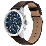  Shop Authentic Tommy Hilfiger Henry Chronograph Blue Dial Brown Leather Strap Watch For Men -1710476 - Luxxuri