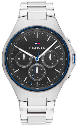  Shop Authentic Tommy Hilfiger Justin Chronograph Gray Dial Silver Steel Strap Watch For Men - 1792054 - Luxxuri
