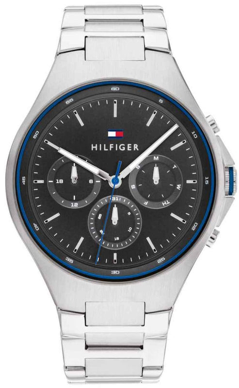  Shop Authentic Tommy Hilfiger Justin Chronograph Gray Dial Silver Steel Strap Watch For Men - 1792054 - Luxxuri