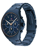  Shop Authentic Tommy Hilfiger Justin Chronograph Blue Dial Blue Steel Strap Watch For Men - 1792058 - Luxxuri