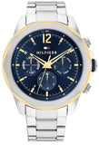  Shop Authentic Tommy Hilfiger Lars Chronograph Blue Dial Silver Steel Strap Watch For Men - 1792059 - Luxxuri