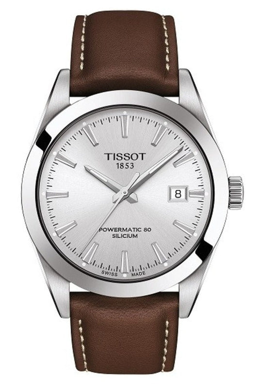  Shop Authentic Tissot Gentleman Powermatic 80 Silicium Silver Dial Brown Leather Strap Watch For Men - T127.407.16.031.00 - Luxxuri