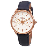  Shop Authentic Fossil Tailor White Dial Blue Leather Strap Watch for Women - ES4260 - Luxxuri